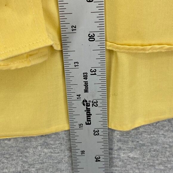 IZOD Shirt Mens 17.5 Yellow Button Up Long Sleeve Cotton Twill Casual Workwear - Picture 11 of 12